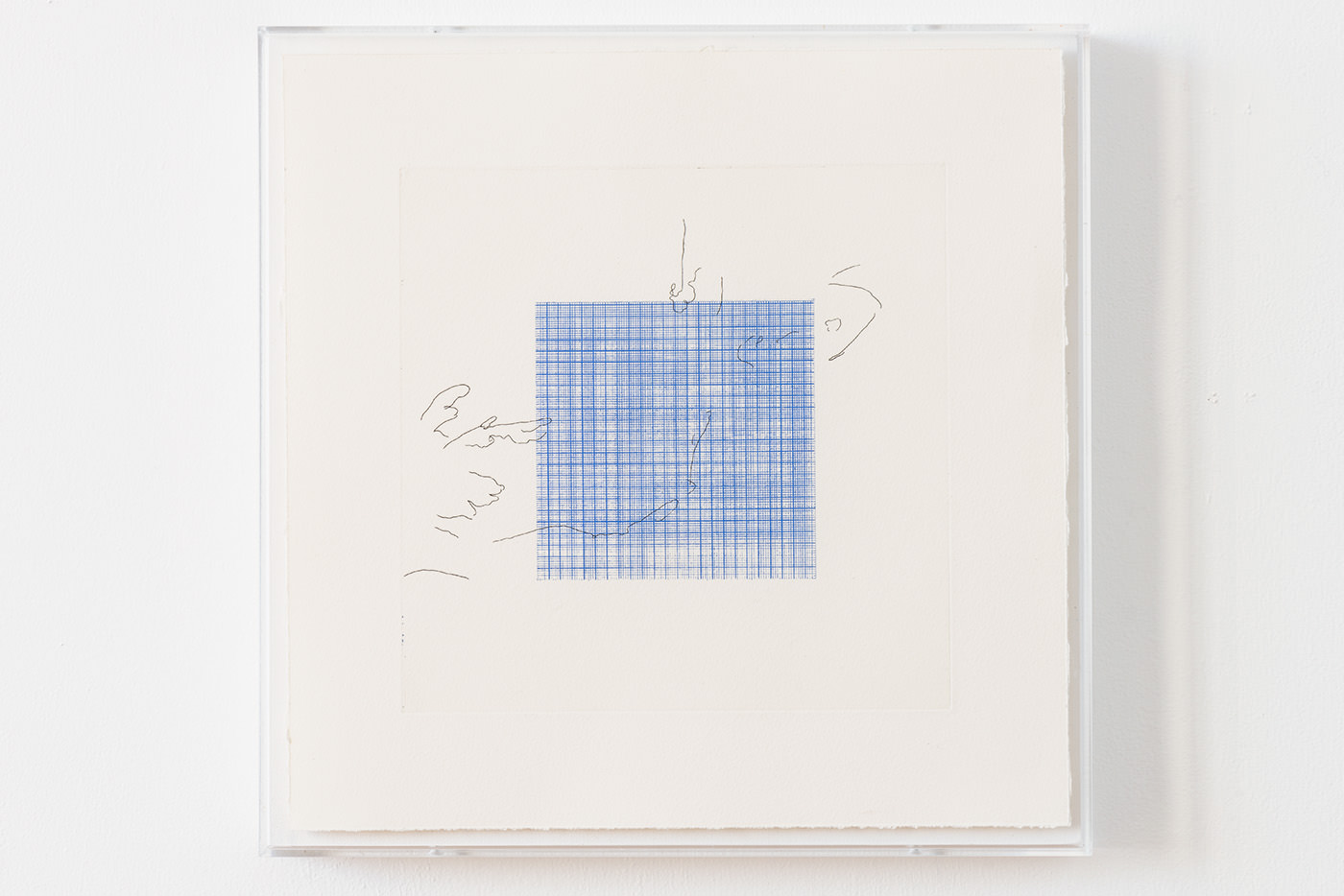  lines ( e.l ), アルシュ紙にエッチング (2版2色 ) (etching on arches paper, 2plates 2colors ), 350 × 350 mm / 2014 ( photo by Ken Kato )