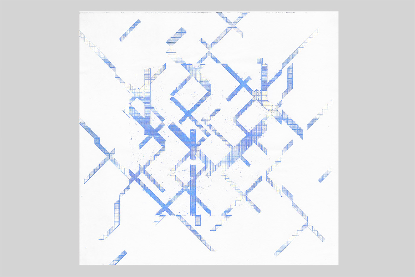 stitch, 新鳥の子紙にエッチング(etching on shin-torinoko paper), 380 × 380mm, 2015